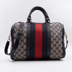 BW51 💖 GUCCI GG Monogram Vintage Web Boston